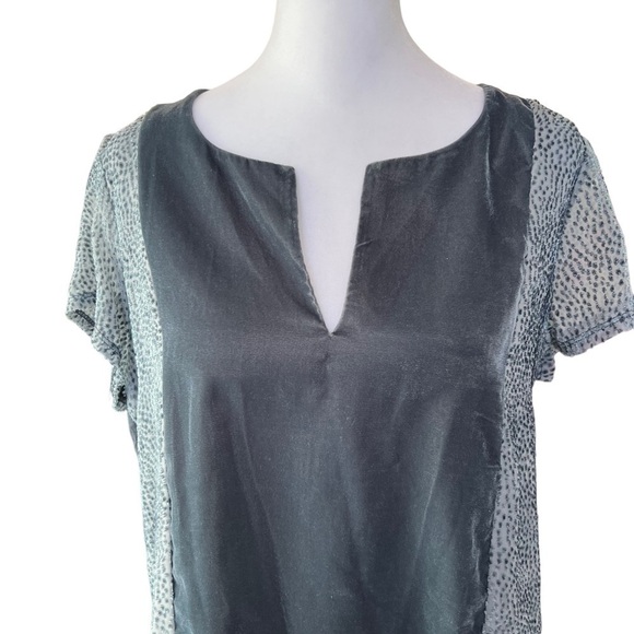 Dolan x Anthropologie - Velvet Veneer Short Sleeve Tee Blouse Shirt Sz L - Picture 3 of 7